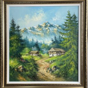 MONTANA CU DOUA CABANE